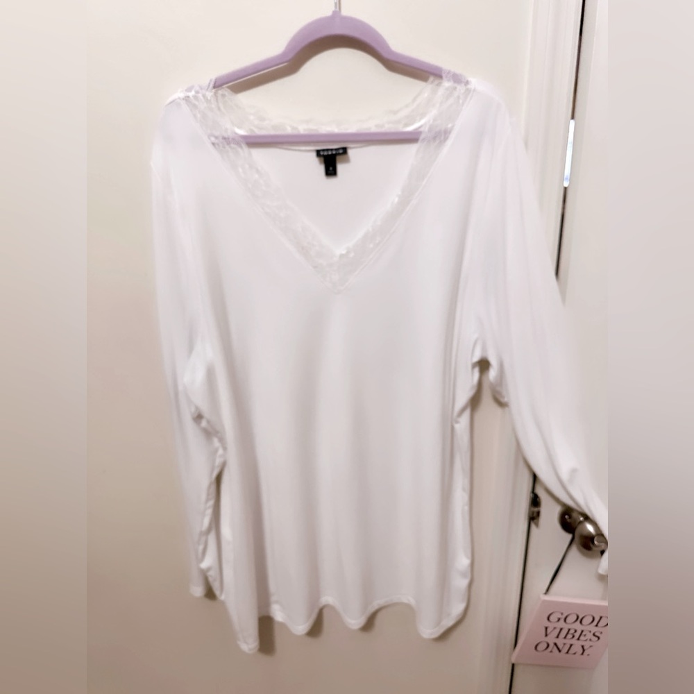 Torrid white Lace v-neck blouse